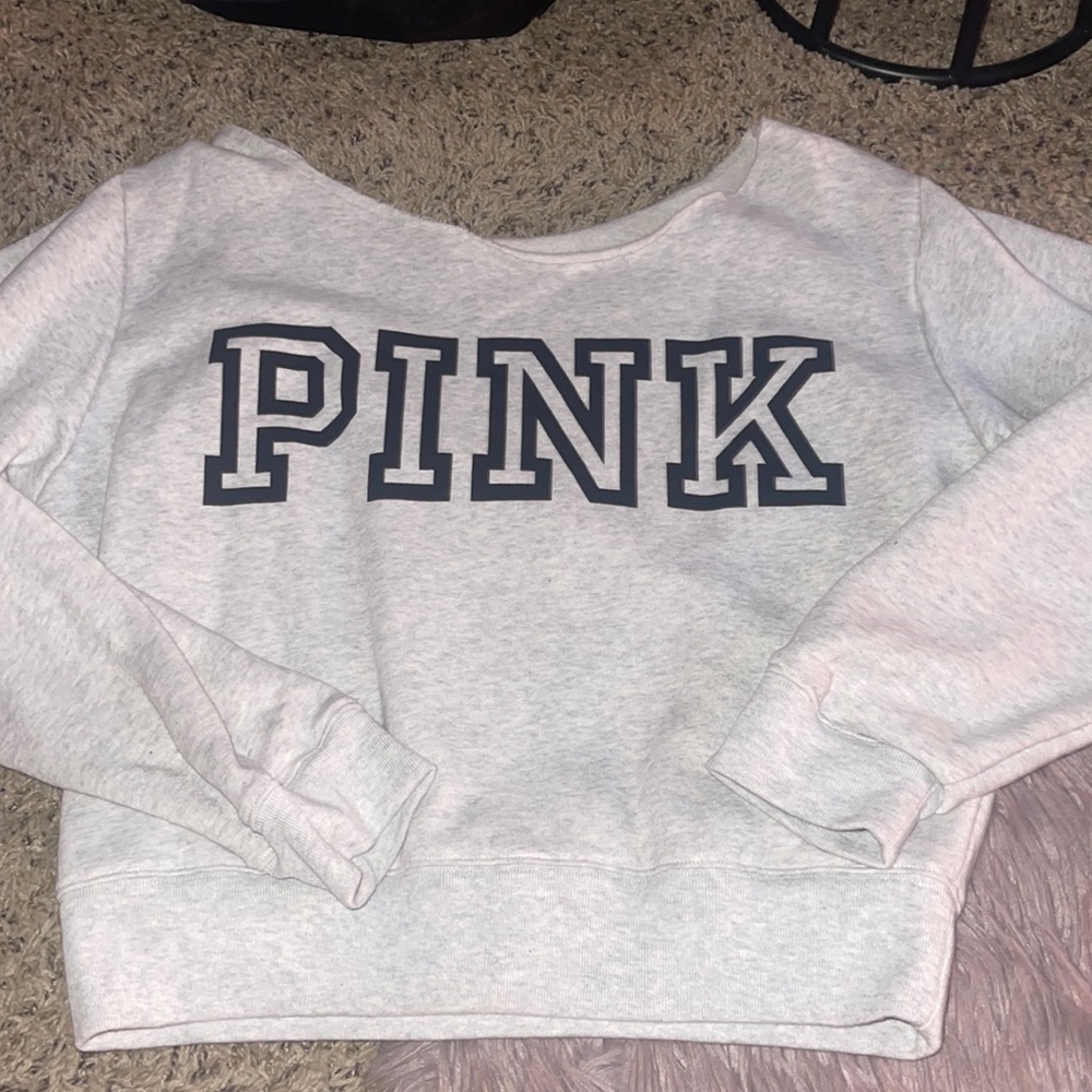 Victoria’s Secret, Pink Brand, Fleece cropper off the shoulder sweater!!